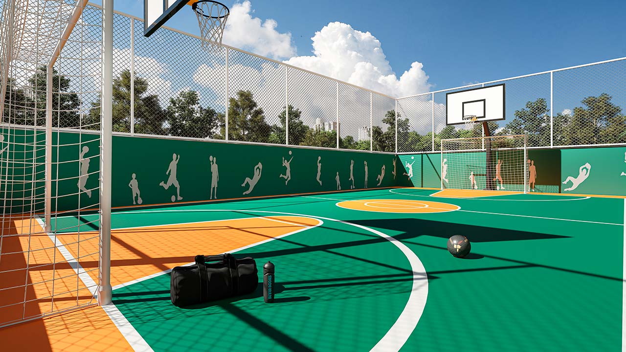 Quadra de esportes Acqua Park Barueri - Perspectiva ilustrada